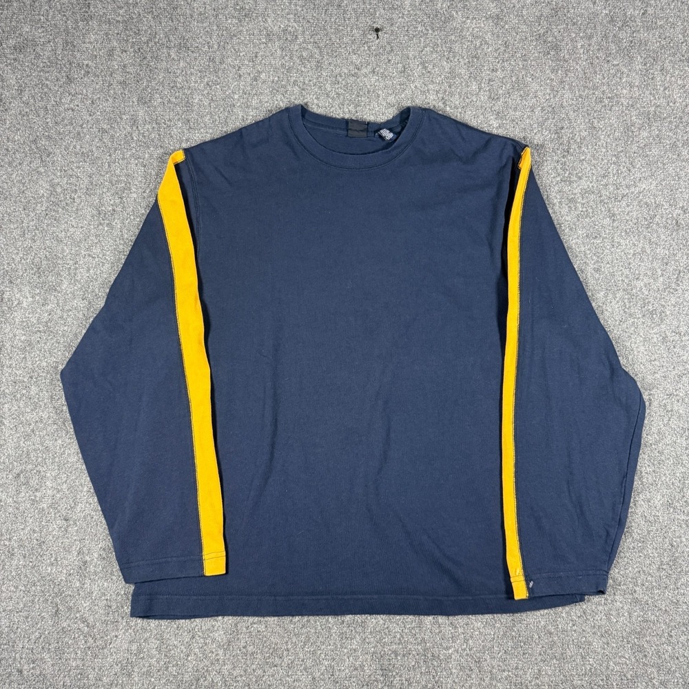 VTG Y2K Gap Long Sleeve Raglan Baseball Jersey Navy 100% Cotton Mens XL #3684